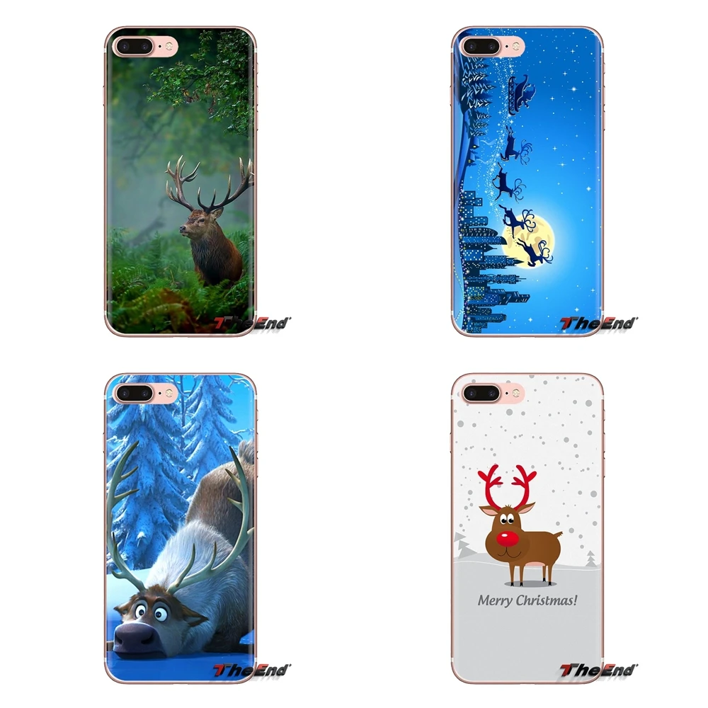 

Merry Christmas Animal wild Elk Deer Soft Covers For Huawei G7 G8 P7 P8 P9 P10 P20 P30 Lite Mini Pro P Smart Plus 2017 2018 2019