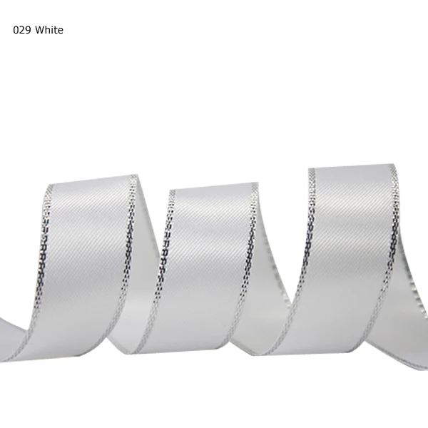 silver edge satin ribbon 029