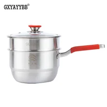 304 нержавеющая сталь, сковорода для молока, суповый горшок, пароварка 18 см, мини-горшок, кухонные инструменты, ручка из силикагеля, кухонный гаджет, универсальная газовая плита