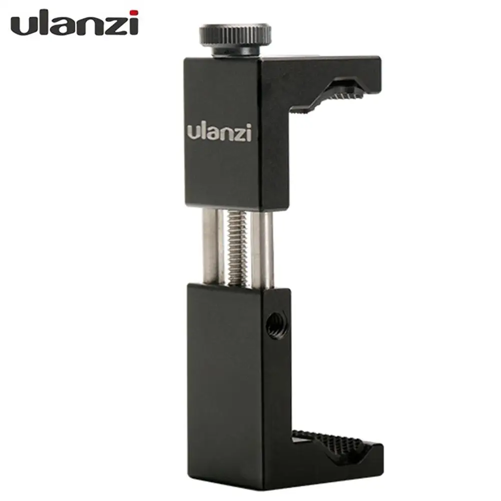 Ulanzi ST-02s 1/4 ''интерфейс поддерживает горизонтальную и вертикальную съемку Многофункциональный Смартфон штатив крепление зажим адаптер - Цвет: Black