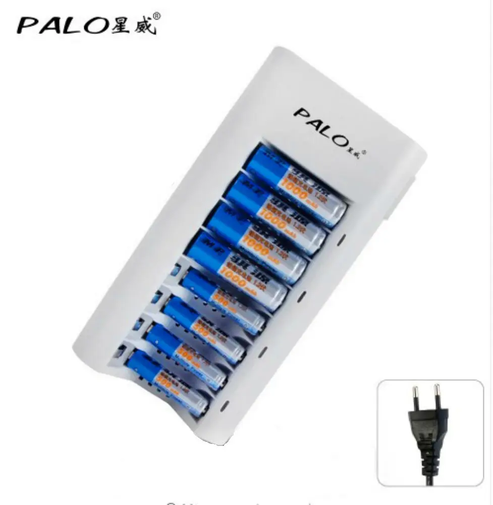 

Palo PL - NC12 8 Slots Indicator Light Smart Charger 8W for AA / AAA NiCd NiMh Batteries C808W Rechargeable Battery Charger