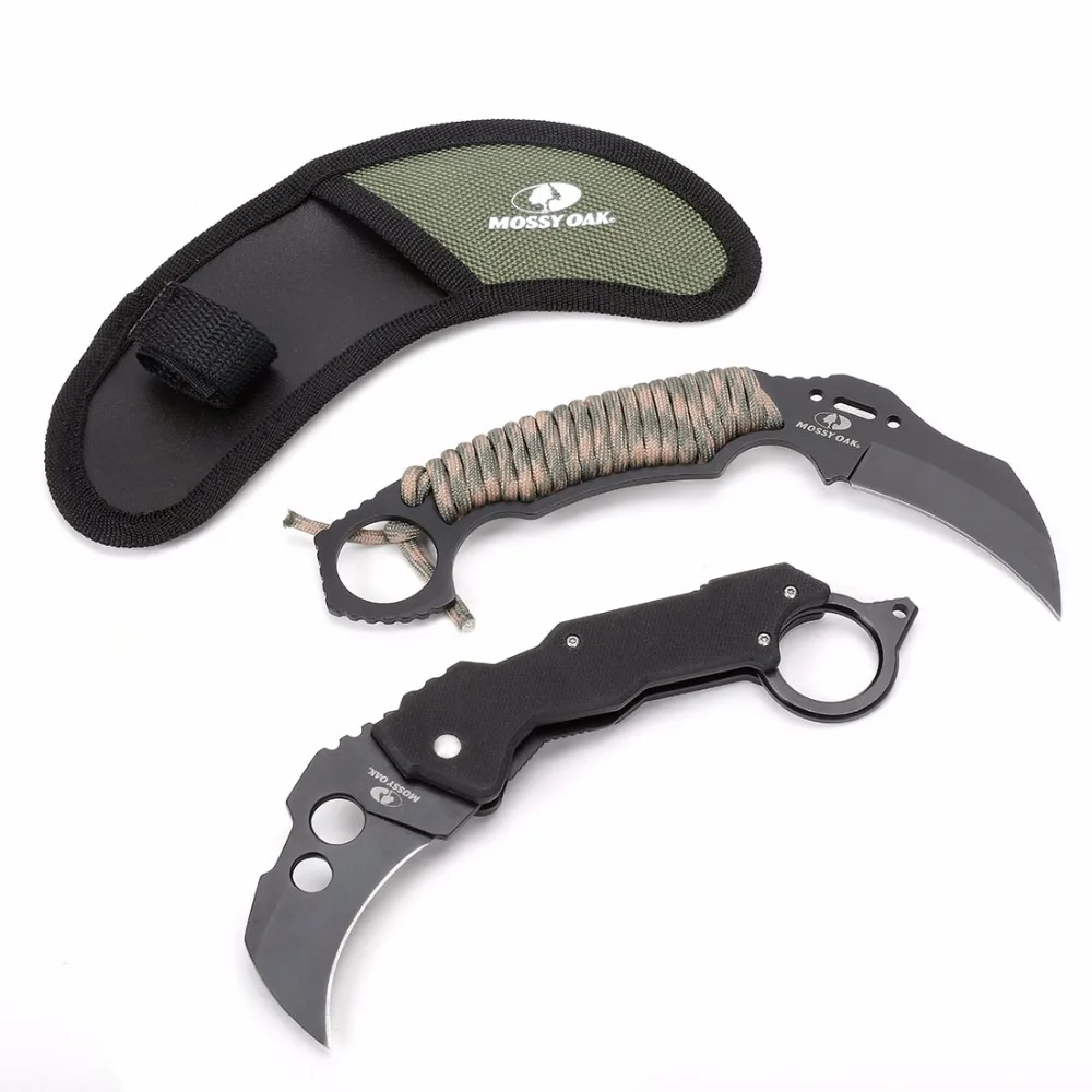 Mossy Oak 2 шт. тактический нож Karambit аварийная передача карманный складной нож фиксированный набор лезвий для ножа открытый инструмент для кемпинга