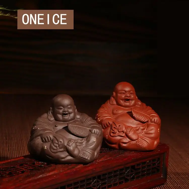 

Yixing Tea Play Tea Pet Play Small Fan Buddha Decoration Clay Teapet Aceessories