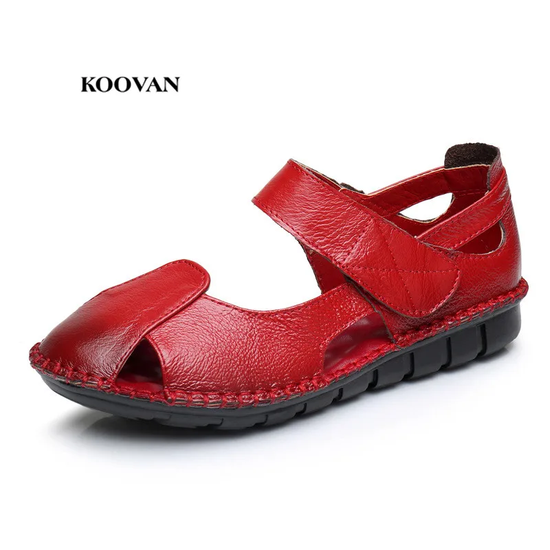 cowhide flat sandals