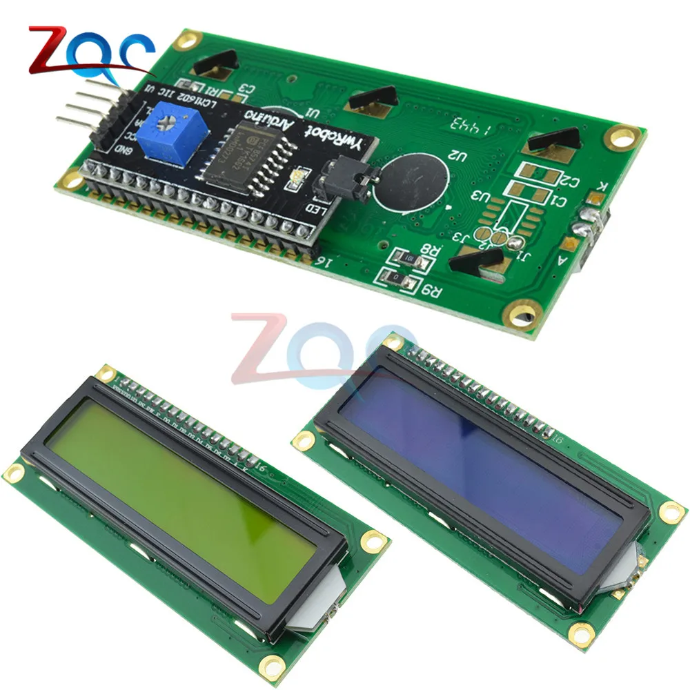 Banco cubierta infraestructura Módulo de pantalla LCD IIC/I2C 1602, LCD-1602 I2C, retroiluminación azul y  amarilla, 5V, para Arduino R3 Mega2560 - AliExpress