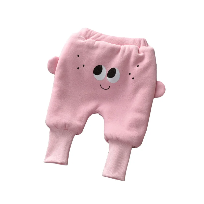 

New Pants Boys Girls Cartoon Eyes Sport Trousers Children Clothes Thick Winter Warm Kid Long Trousers Baby Plus Velvet Leggings