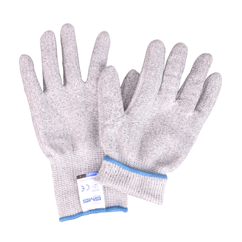 Новые GMG серые HPPE со стальным CE сертифицированные анти-порезные перчатки рабочие защитные перчатки