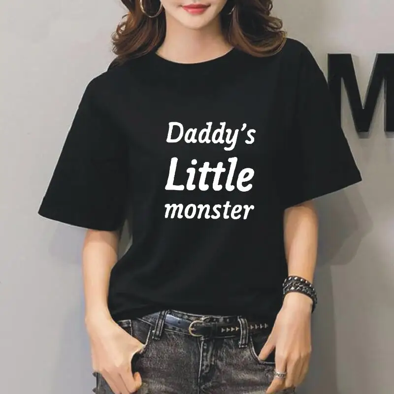 Хлопковые футболки Daddys Little Monster Hipster летняя Новинка модная одежда в стиле
