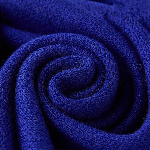 [Lakysik] мужской зимний шерстяной шарф люксовый бренд Пашмина, хиджаб однотонные высококачественные длинные шарфы мужские модные аксессуары черный серый - Цвет: Синий