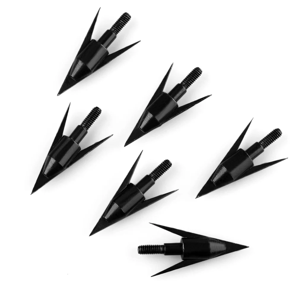 Buy 6 x Black Archery Broadheads Arrow Tips Fish