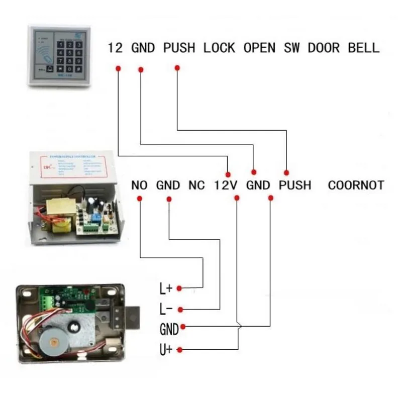 Прямая продажа с фабрики электронный интегрированный RFID дверной замок ID Reader 125 кГц Электрический замок блокировка ворот система контроля