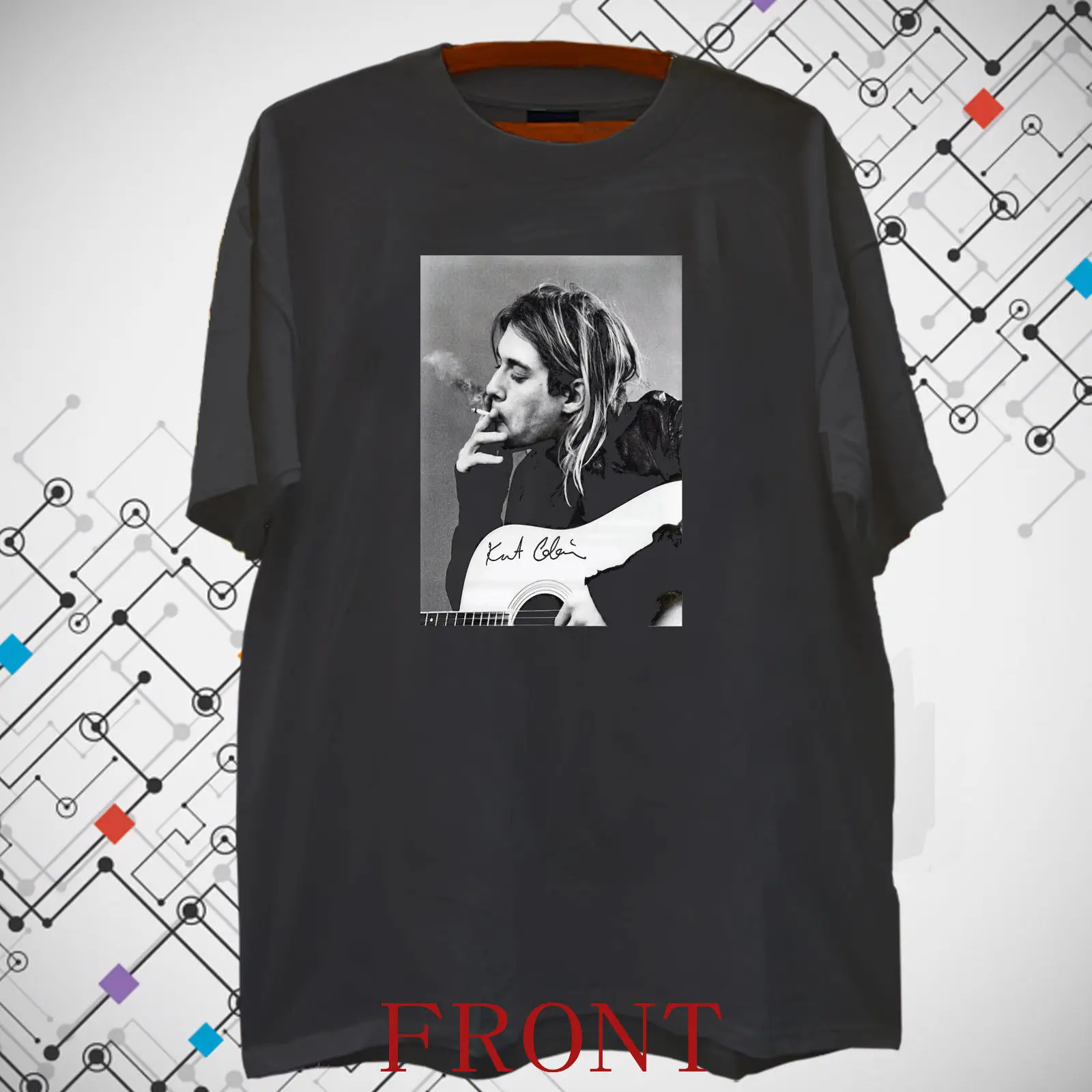 Мужская черная футболка Kurt Donald Cobain S-3XL | одежда