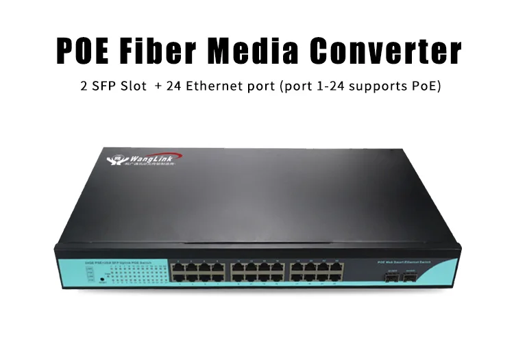 Ethernet-коммутатор на 24 порта POE 10/100/1000 м с 2 SFP Uplink сетевой коммутатор 48V POE коммутатор ethernet