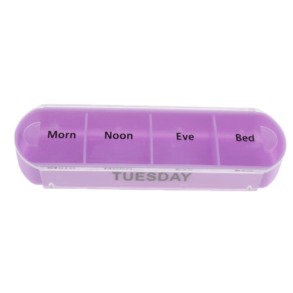 2pcs Wallet Weekly Travel Pill Organizers Vitamin Caddy Storage for 4 Times A Day, 7 Days a Week