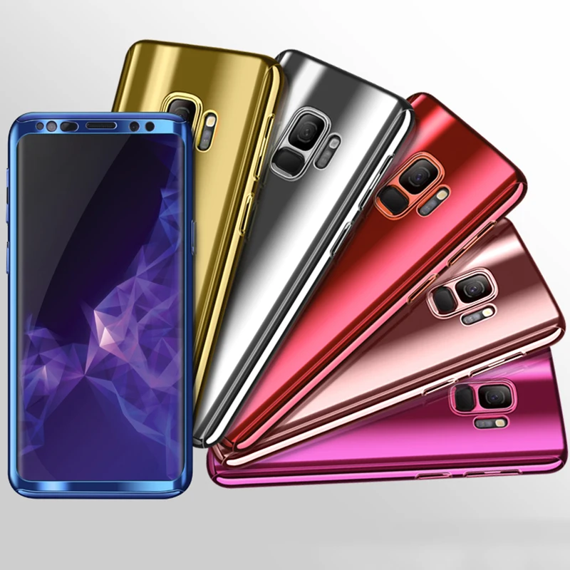 Зеркальный чехол с покрытием на 360 градусов для Samsung S9 S8 Plus Твердый полной защитой