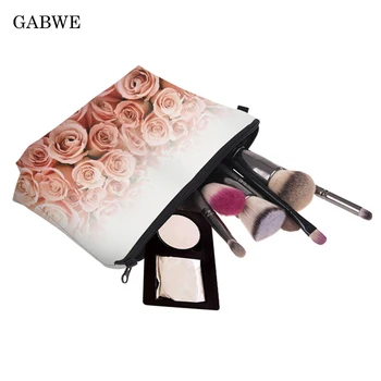 

GABWE Women Printing Flower Pattern Cosmetic Bag professional pouch make up bag For Toiletry Bag Necessaire Maleta De Maquiagem
