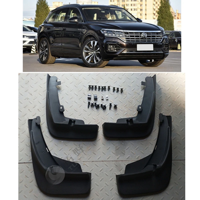 

For Volkswagen Touareg 2.0T 3.0T 2019 4Pcs Black Mud Flaps Splash Guards Mudguard Mudflaps Fenders