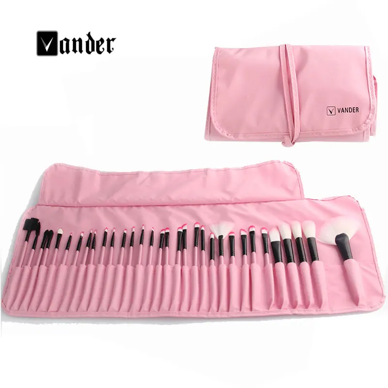 32 шт. набор кистей для макияжа, Профессиональная Косметика с кистью для макияжа, сумка для основы, кисти, инструменты для красоты, pincel maquiagem - Handle Color: Pink Set