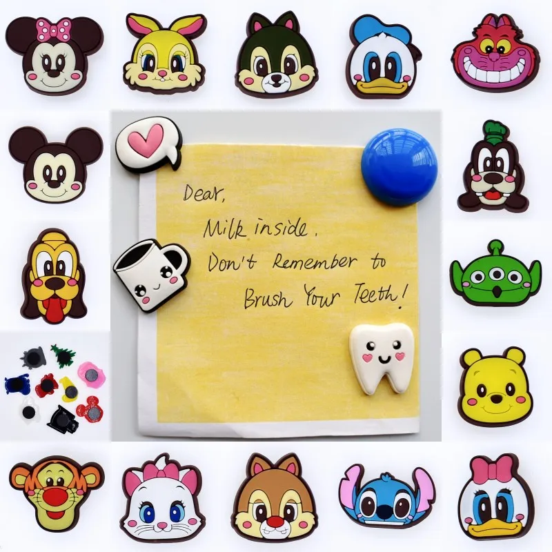 

1pcs Small Size Cartoon Mickey Minnie Duck Cat Stitch Squirrel Bear Dog Kids Favor Gift Fridge Magnets Decorative Magnets
