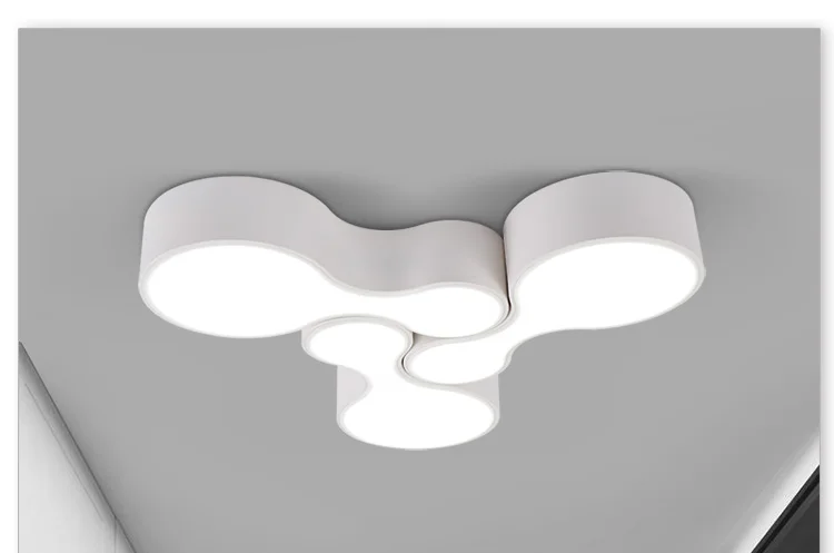 Montagem em Superfície Luzes de Teto Levaram para Cozinha Sala de Bowling Lustres de Teto Modernas Abajur Cor Preta Decoração da Casa 4 Luzes de teto
