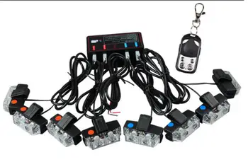 

8 pieces beads Wireless remote control Car Flash Decorative Light Automotives Strobe Lights Warning Light RGB Controller
