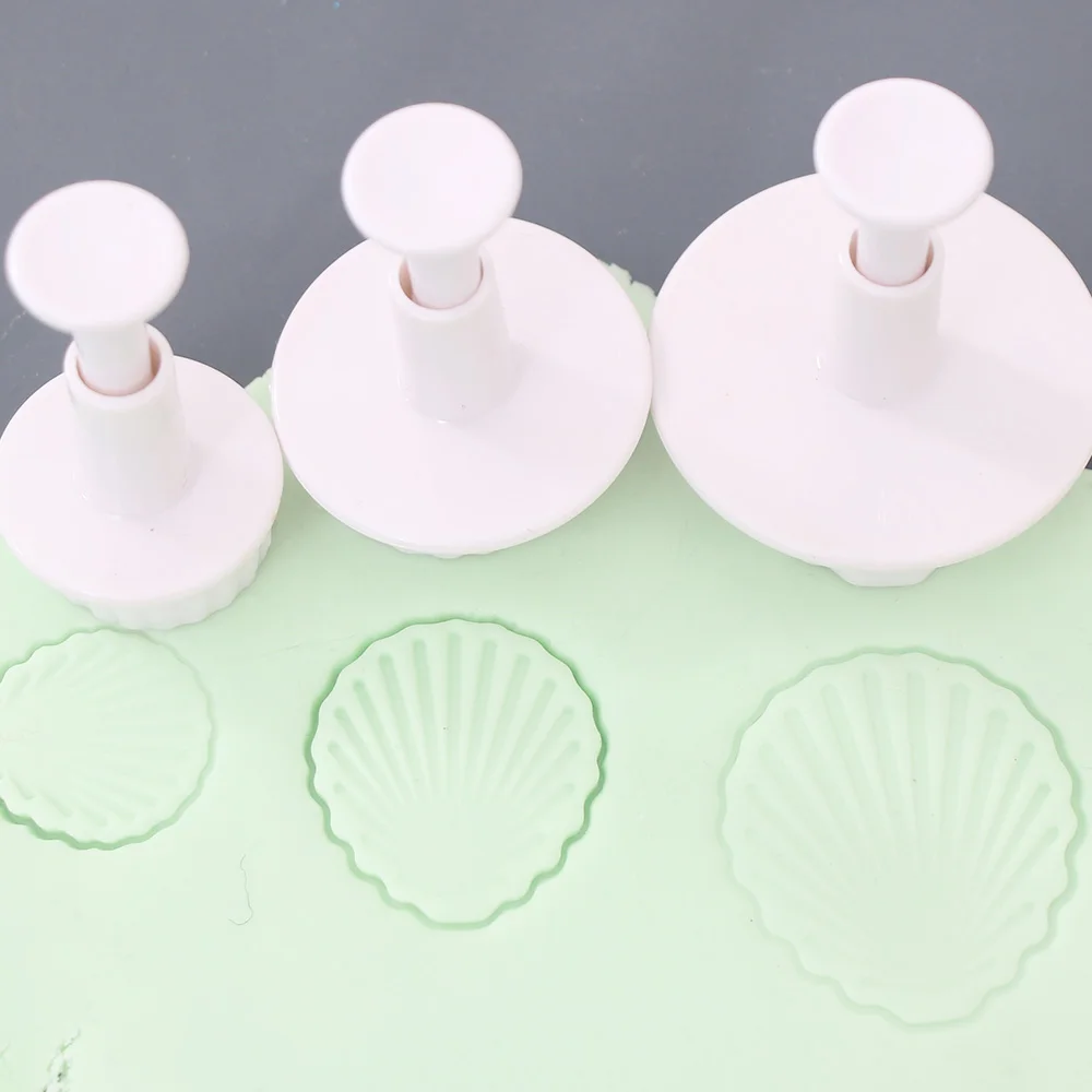 

3Pcs/Set 3D Shell Beach Petals Embossed Silicone Mold Relief Fondant Cake Decorating Tools Chocolate Gumpaste Candy Clay Moulds