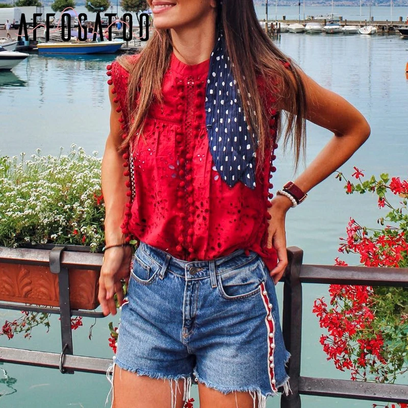 

Affogatoo Elegant vintage streetwear women tank tops Sexy sleeveless summer tank top shirts female Embroidery casual cotton tops