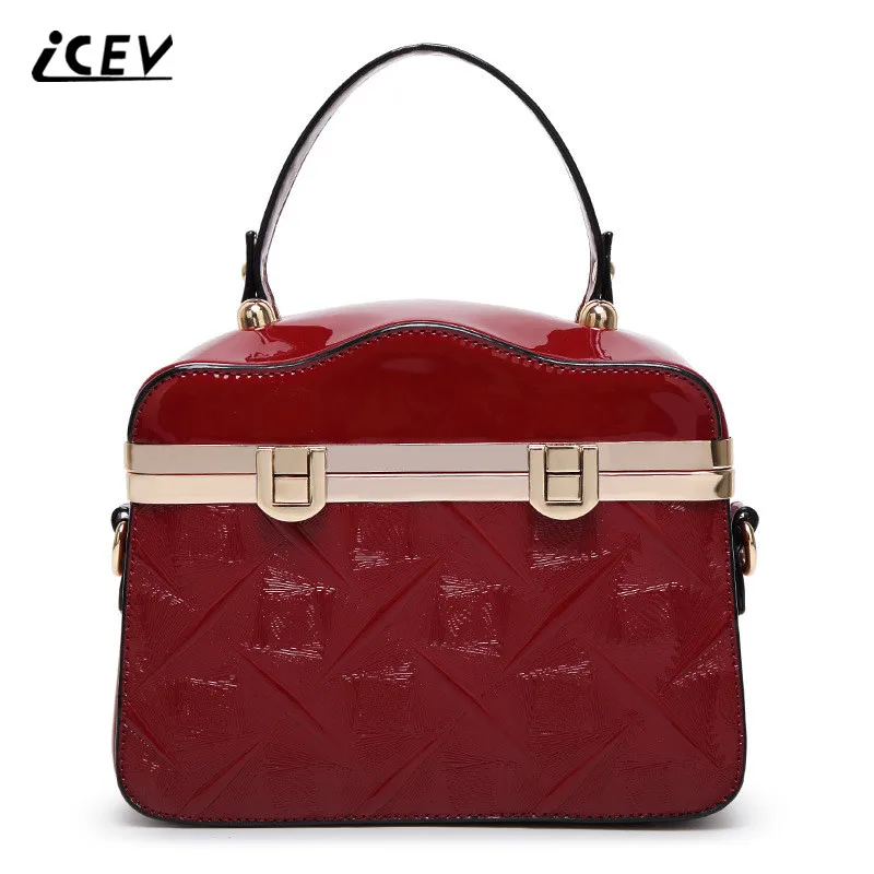 ICEV New Fashion Simple Doctor Patent Leather Luxury Handbags Women Bags Designer Handbags High ...
