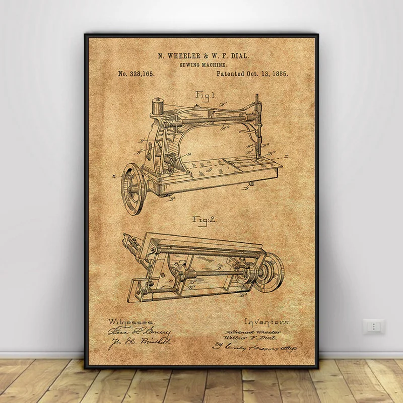 Sewing Machine Wall Art Painting