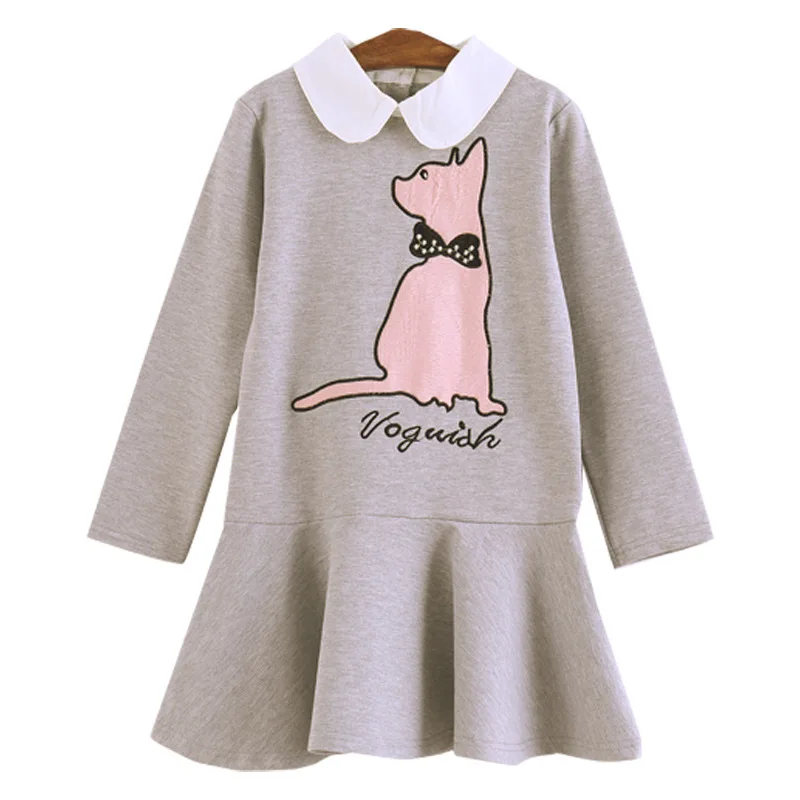 

Girls Dress 2019 New Summer Dress Children Cat Printed Dress Fashion Princess Dress Girls Clothes Green Red
