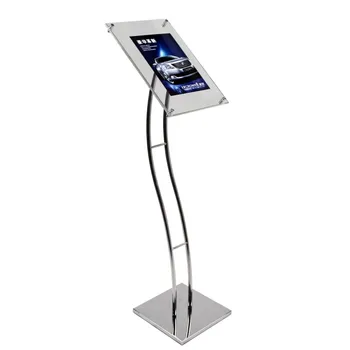 

A4 Flexible Floor Standing Backlit Edgelit LED Light Boxes,Sign Holder with Double Pole Curved