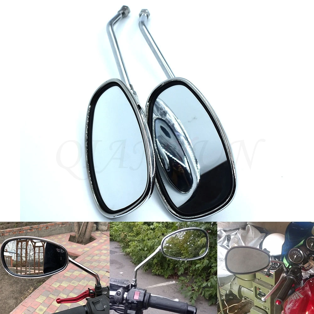 

Motorcycle Mirrors 10mm Universal Rear View Mirrors Oval Street Bike Side Mirror FOR HODNA CB500 CB600 CB750 CB900 CB1000 CB1300