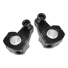For Honda For Yamaha 1 Pair 7/8 22mm Motorcycle HandleBar Riser Handle Fat Bar Mount Durable Black CNC Clamp With Bolts Mayitr 22mm 28mm motorcycle handlebar riser handle bar riser adapter stem riser 7 8 1 1 8 fat bar clamp for yamaha r1 r3 r6 for bmw
