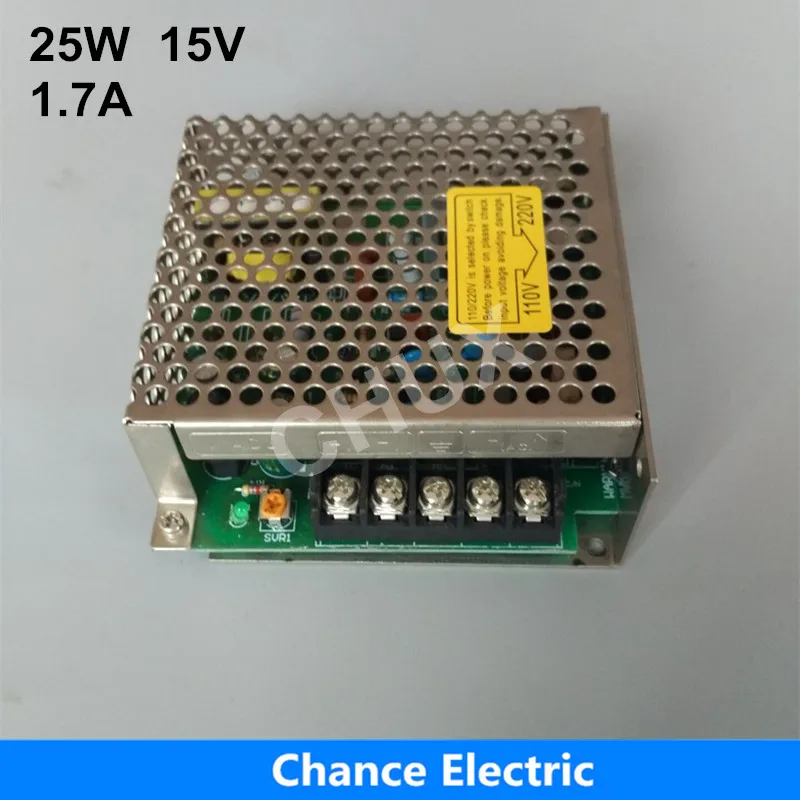 

CHUX Regulate 15v Dc Switching Power Supply Ac 110v 220v Input Ce Rohs Certificate S-25w-15v Single Group For Led Strip 1.7