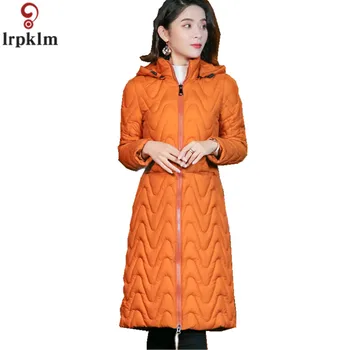 

Women's Brand Hooded Large Size Parkas 2018 New Fashion Women's Mid-long Paragraph Korean Trendy Wave Lines Outwear CH368