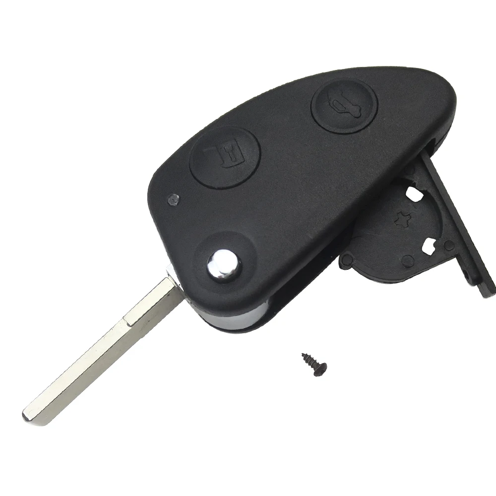 Flip Remote Car Key Case for Alfa Romeo 147 156 GT 2 Buttons Uncut Blade Blank Replacement Key Shell Fob Cover NO Chip Keyless