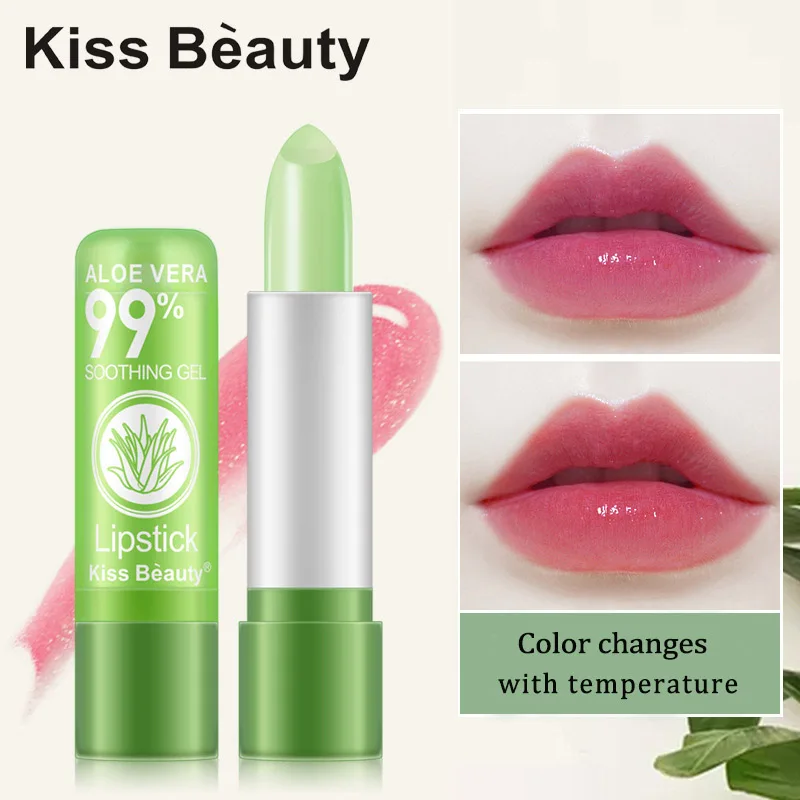 

Aloe Vera Color Changing Lipstick Temperature Change Colorful Moisturizing Waterproof Tinted Lip Long Lasting Nourish Makeup Lip