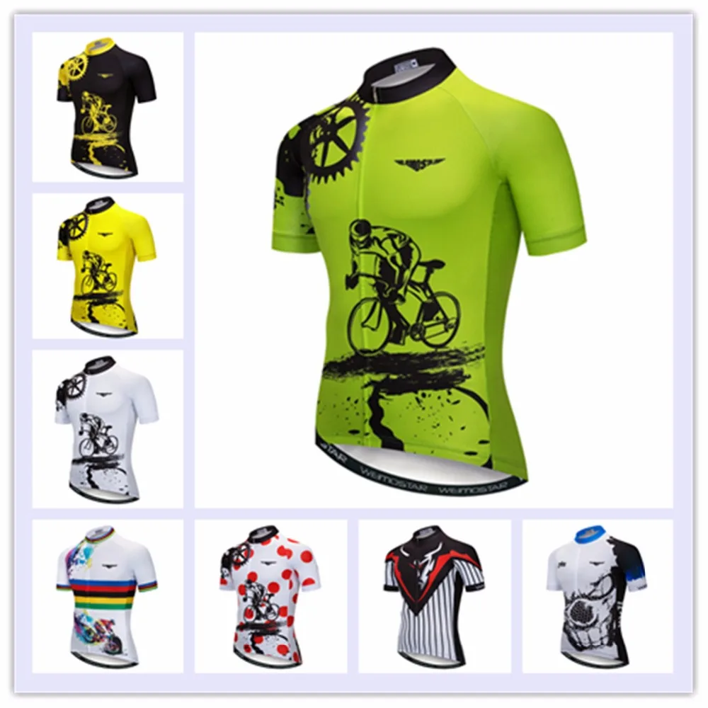 Yellow 2018 Road cycling jersey youth Short sleeve Mens Mountain Bike jersey summer Pro MTB