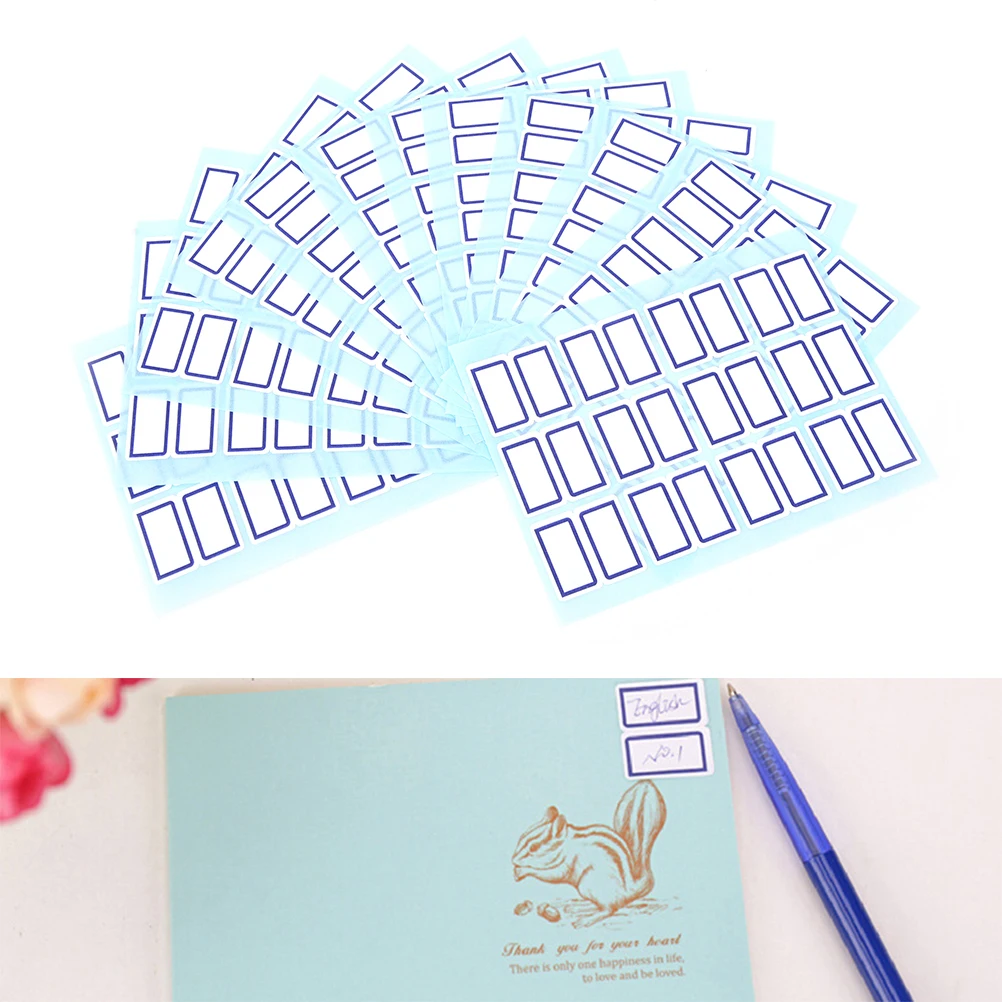 

12 Sheets Blank Stickers Self Adhesive Label Blank Note Label Bar Sticky White Writable Name Stickers