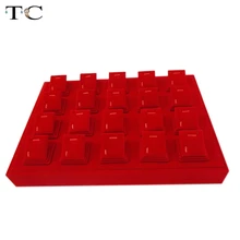 Более высокая портативная красная бархатная/деревянная витрина для ювелирных украшений поднос держатель для сережек подвеска подставка золотые ювелирные изделия Органайзер с 20 листов