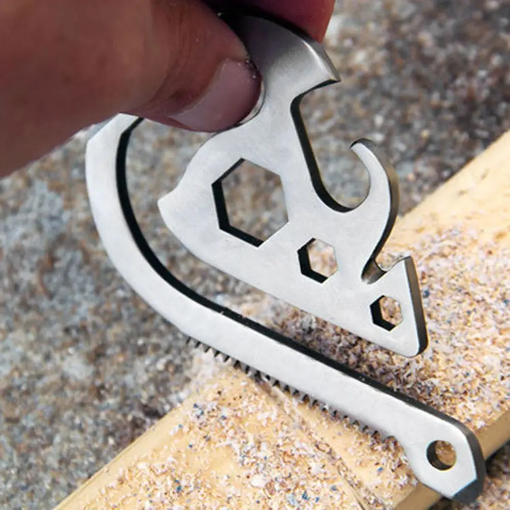 

Cool EDC Multifunction Gadget Saw Bottle Opener Belt Six Angle Wrench Keychains