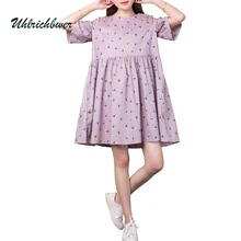 Summer Dresses 2017 Women High Quality Art Loose Sleeve Half Sleeve Women Dress Casual Lovely Style Sexy Dresses Cotton Vestidos