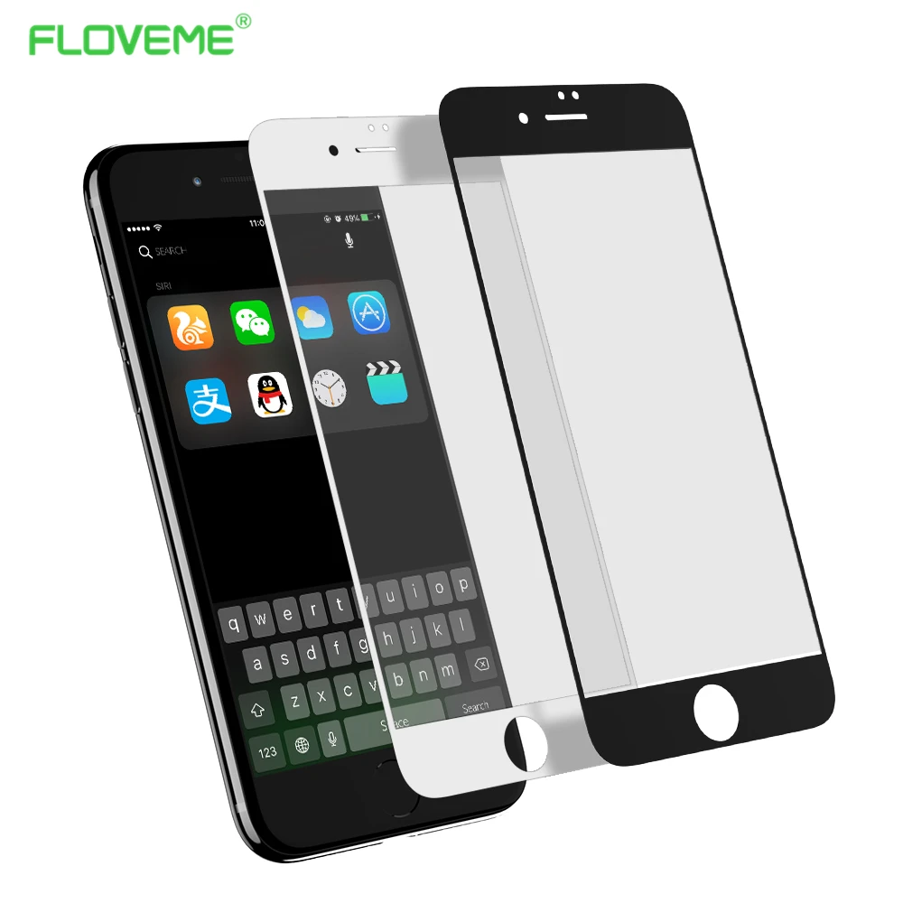 Koop FLOVEME 9 H Gehard Glas Voor iPhone 7 7 Plus Beschermende Glas voor iPhone 6 6 s Plus Screen Protector Volledige Cover Anti blauw Glas