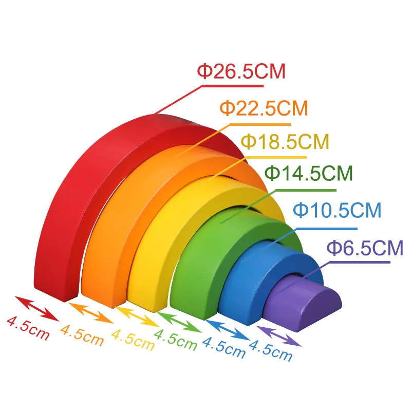 6 шт./7 шт./12 шт. детские деревянные радужные блоки креативные деревянные строительные кубики для игр Монтессори цветная Сортировка развивающая игрушка