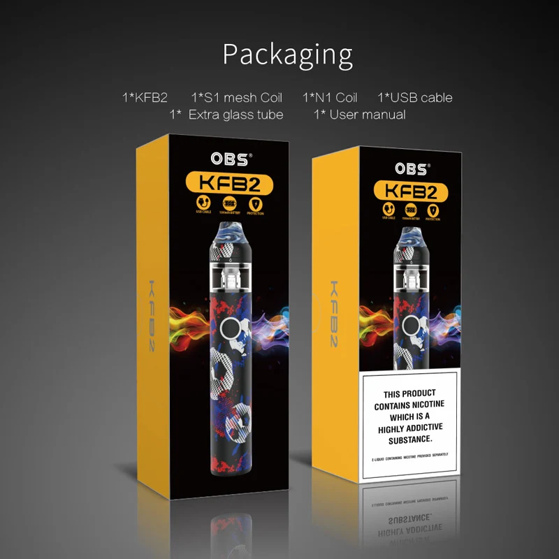 Оригинальный комплект OBS KFB2 с аккумулятором 1500 мАч электронная сигарета Vape Pen 2 мл