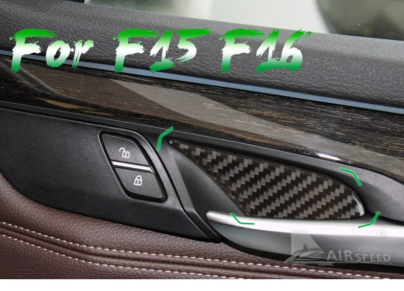 Airspeed Carbon Fiber Car Interior Door Handle Cover Door Bowl Sticker Decoration Styling for BMW F15 X5 F16 X6 14-17 Accessorie (17)