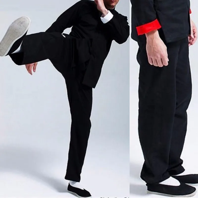 Брюс Ли Винтаж Китайский крыло Чун Кунг фу Униформа боевых искусств Тай Чи костюмы Классические хлопковые брюки