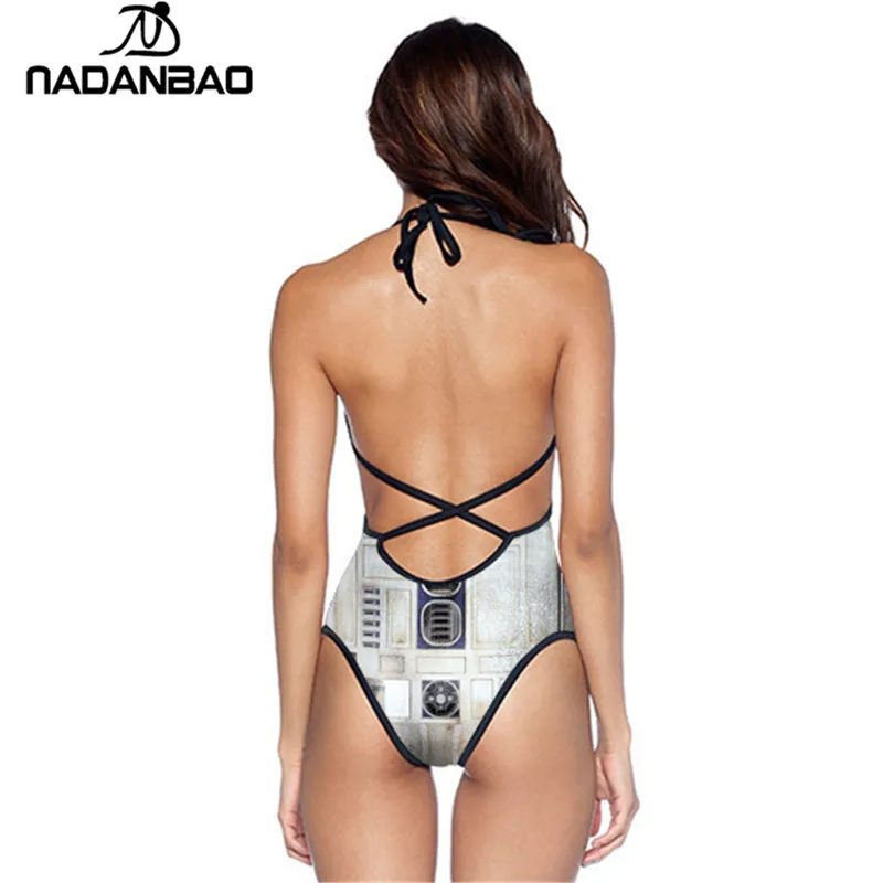 Новинка 2017 года дизайн с изображением из Звездных Войн R2 D2 Одна деталь купальника