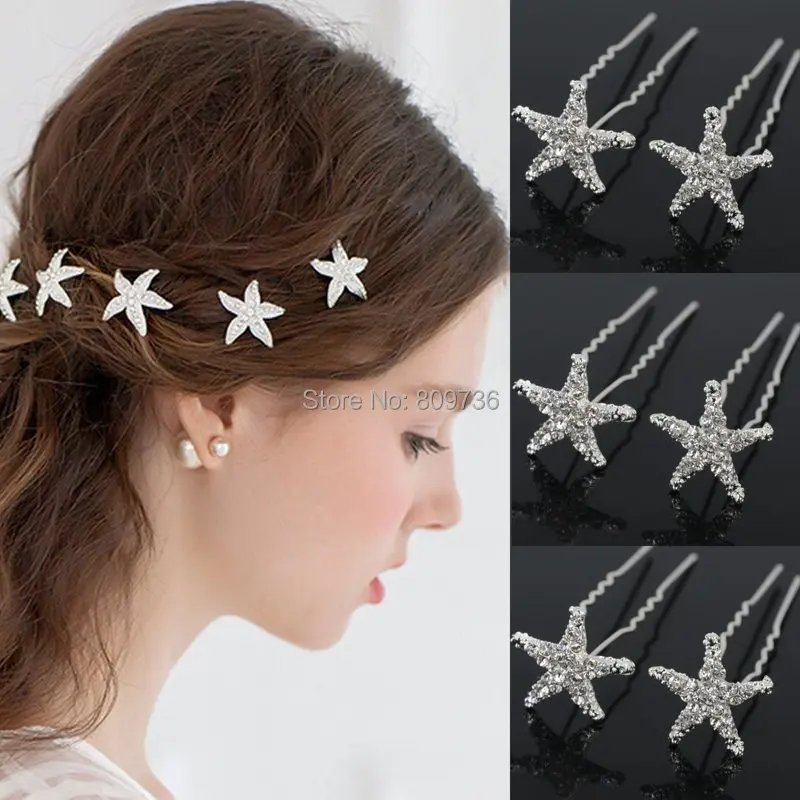 Wedding Hair Accessories Home Design Ideas 20 Pcs Grampos De Casamento Cristal Starfish Str Cabelo Pin Clipes Mulheres Jewerly Nupcial Da