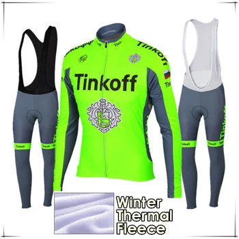 

2020 Maillot Ropa Ciclismo Invierno Tinkoff Winter Cycling Jersey Thermal Fleece Long Sleeve Cycling Clothing Set MTB Bike Wear